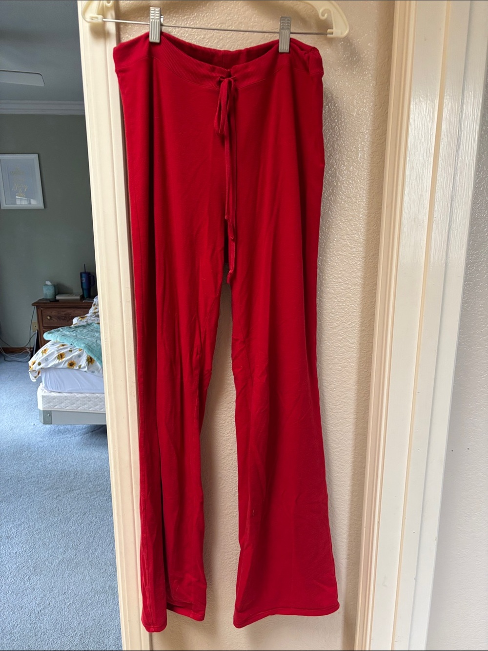 Skims Red Drawstring Wide-Leg Lounge Pants